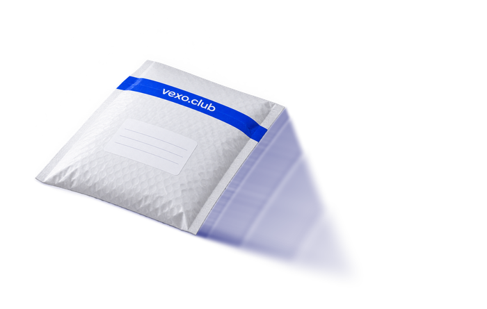 Padded seeding parcel sealed with a blue band printed vexo.club